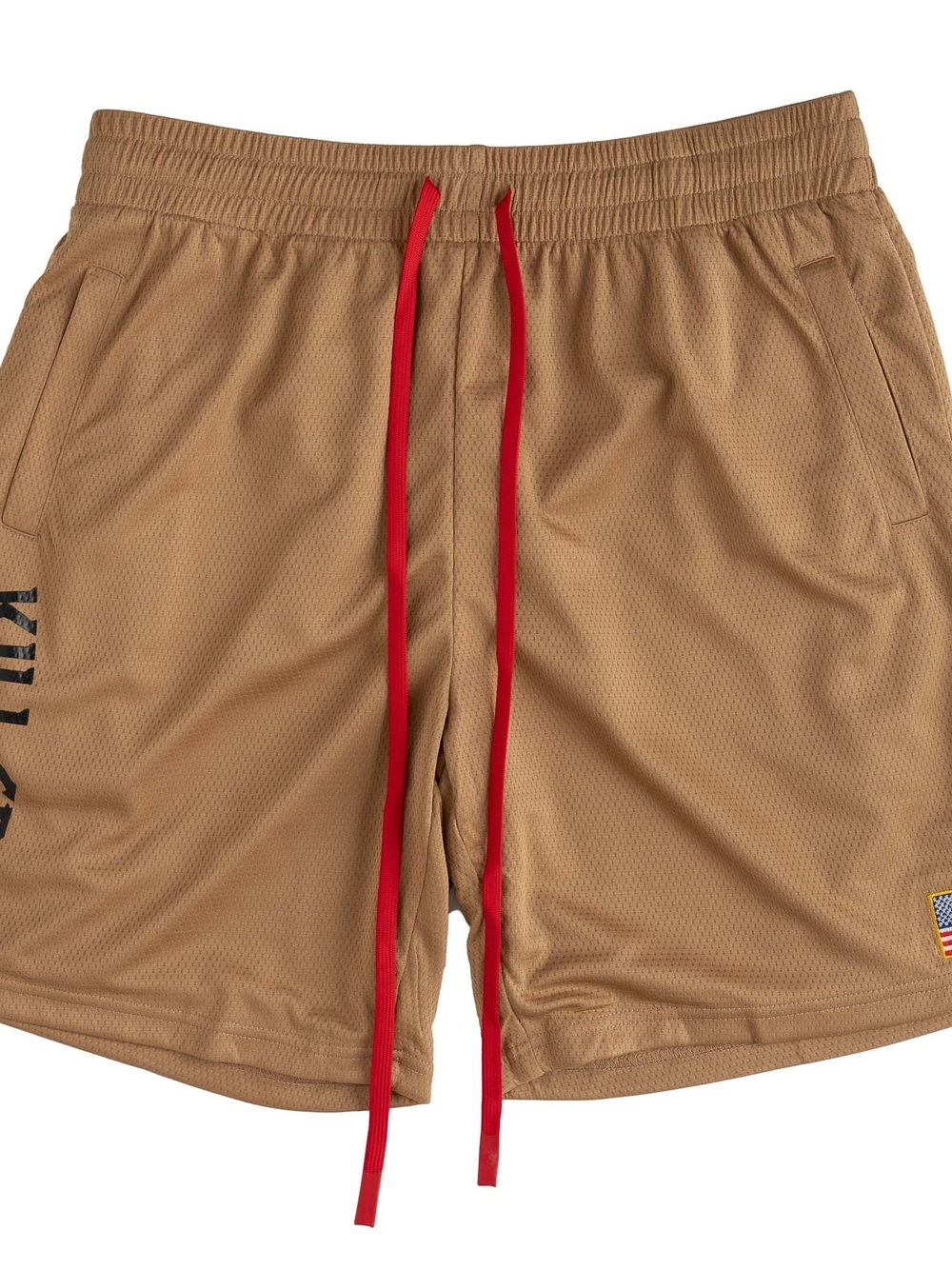 Kill Crew RELAXED CUT SHORTS EMBROIDERED FLAG - SAND
